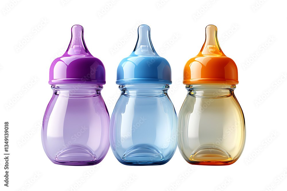 Baby bottles Isolated on White and Transparent Background PNG Image. Baby bottles Isolated on White and Transparent Background PNG Image.