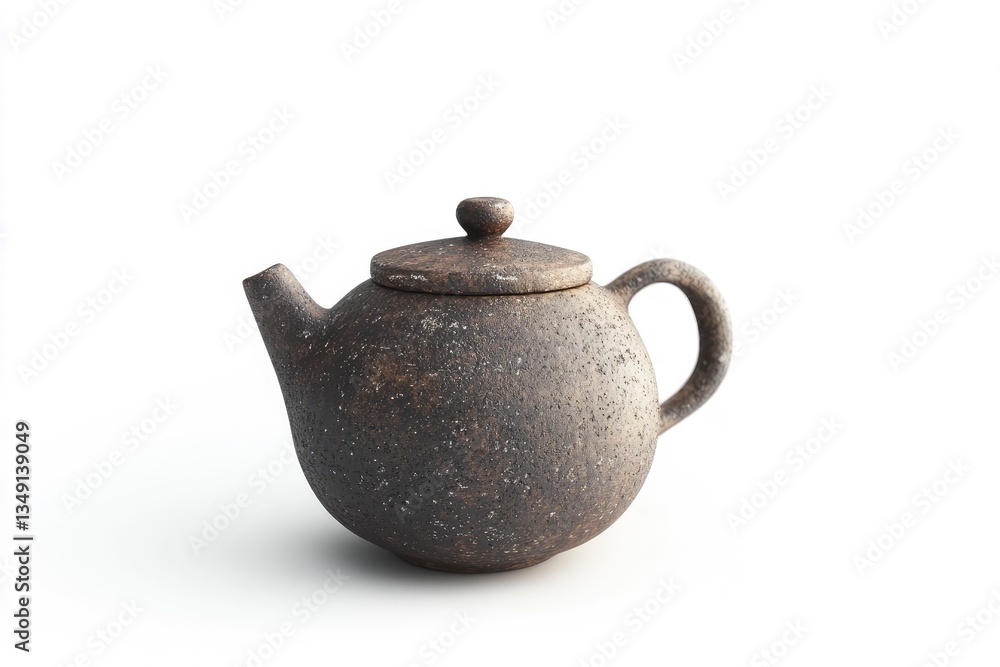 Rustic Teapot Still Life - Antique Brown Ceramic Tea Pot Isolated Rustic Teapot Still Life - Antique Brown Ceramic Tea Pot Isolated