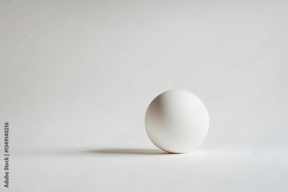 Minimalist White Sphere on Light Background - Abstract and Conceptual Composition Minimalist White Sphere on Light Background - Abstract and Conceptual Composition