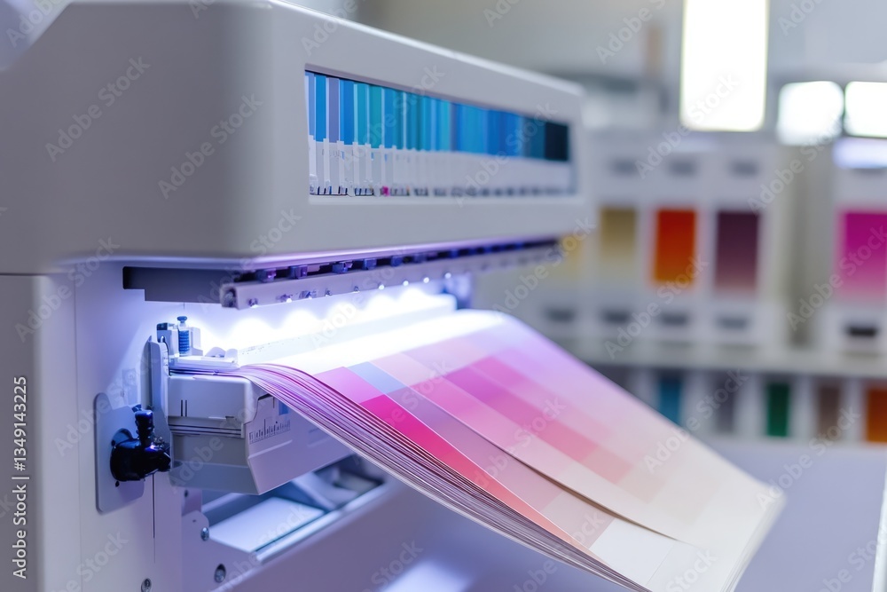 High-Tech Color Calibration Printer in Action High-Tech Color Calibration Printer in Action