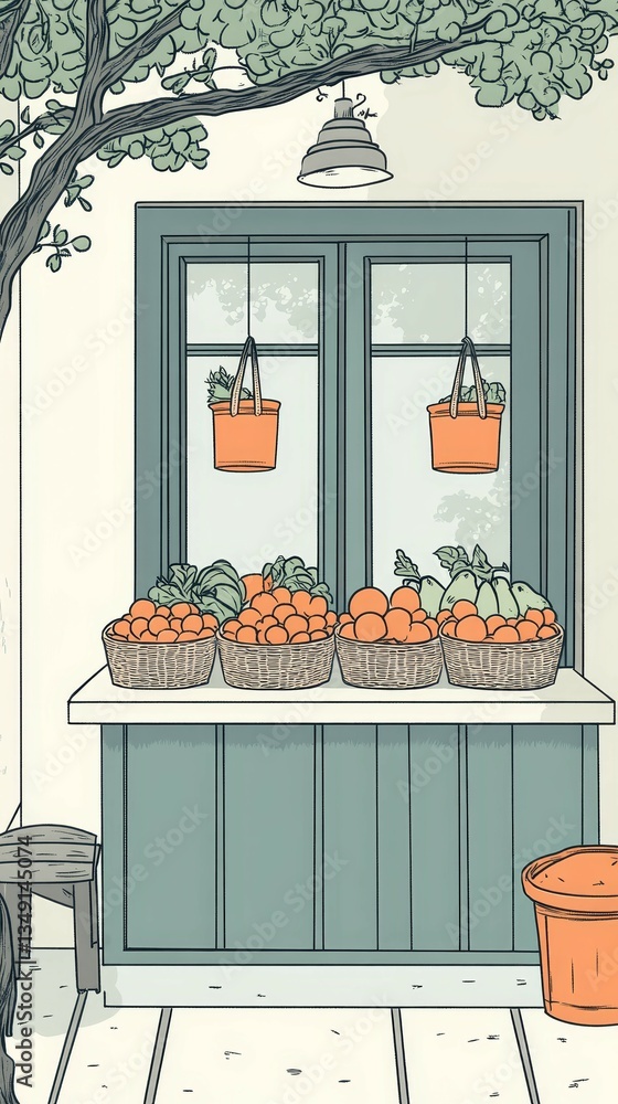 Minimalist Market Stand, Farmers markets