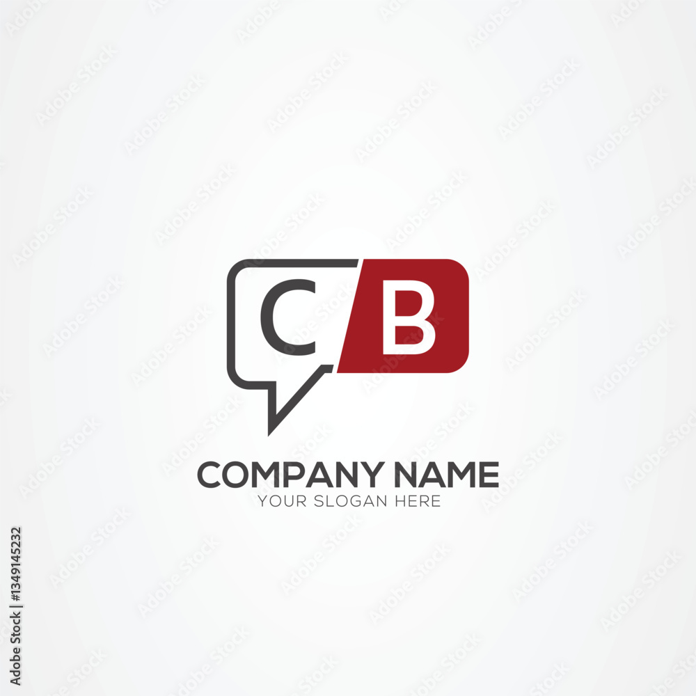 Obraz premium Letter CB BC Creative tech logo, chat design, communication, robot logo design Vector