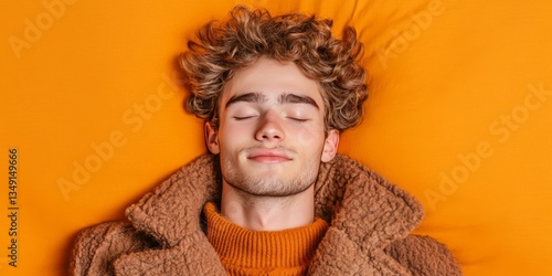 A relaxed young man with cu...