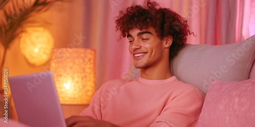 A young man enjoys a relaxi...