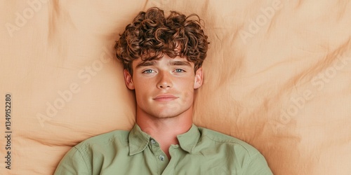 A relaxed, young man with c...