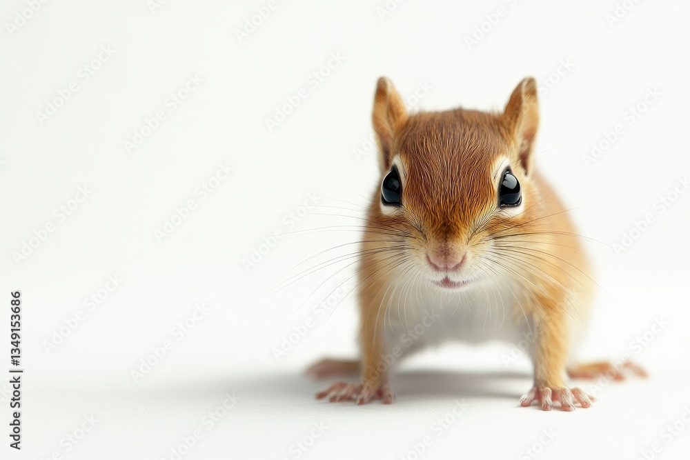Adorable Chipmunk Staring Directly at Camera on a Plain White Background Adorable Chipmunk Staring Directly at Camera on a Plain White Background