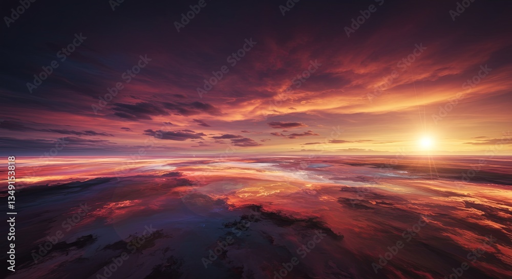 A beautiful sunset with a large sun in the sky A beautiful sunset with a large sun in the sky