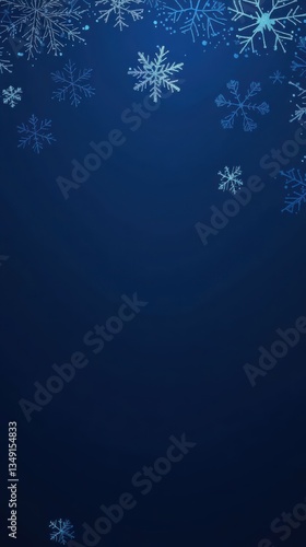  Blue Christmas background with snowflakes and Christmas tree