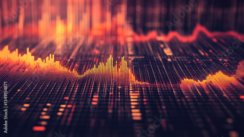 Wallpaper Mural Futuristic Financial Chart: Glowing Stock Market Trends Background Torontodigital.ca