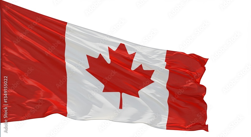 A red and white Canadian flag with a maple leaf on it A red and white Canadian flag with a maple leaf on it