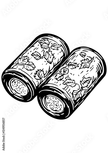 Black and white vector illustration of a wine cork. Minimalist design for wine theme. Perfect for engraving, laser, tattoo idea, logo, line art, and vector sketch.