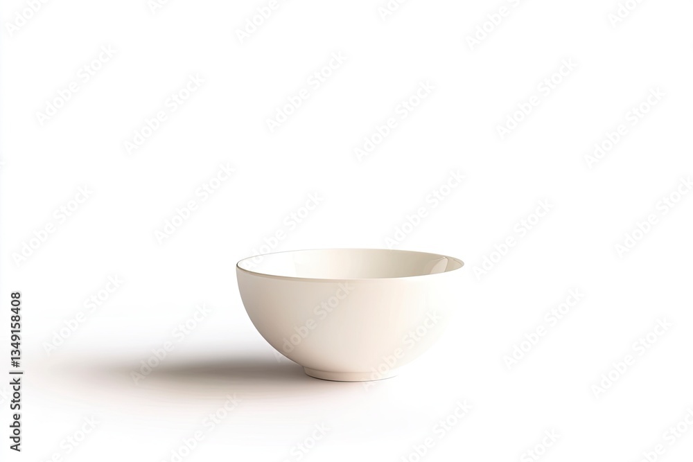 Empty Ceramic Bowl on White Background Kitchenware Minimalist Still Life Empty Ceramic Bowl on White Background Kitchenware Minimalist Still Life