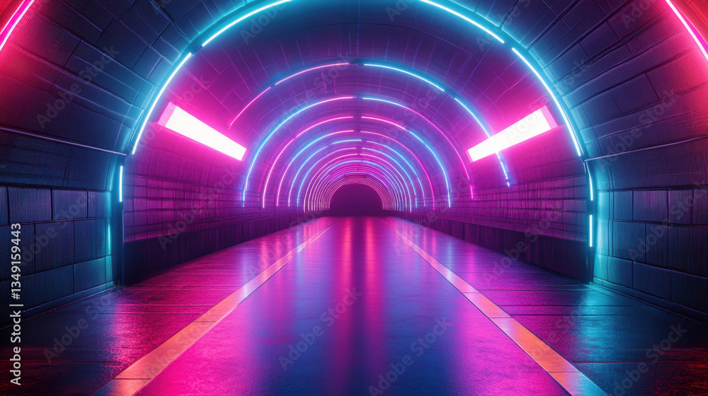Neon Tunnel Abstract Background Neon Tunnel Abstract Background