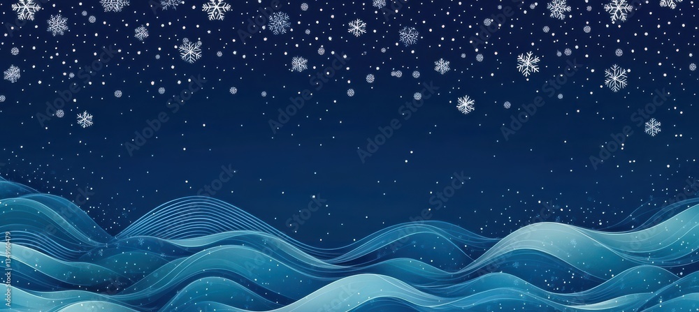Blue Christmas Design with Snowflake Pattern