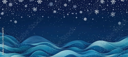 Obraz na płótnie Blue Christmas Design with Snowflake Pattern w salonie