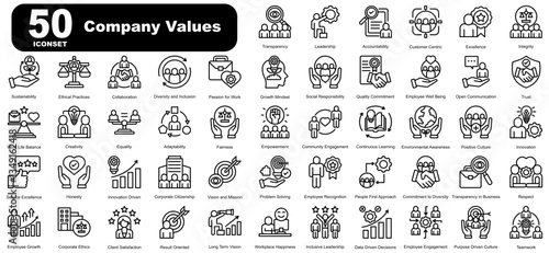 Iconset Company Values - line
