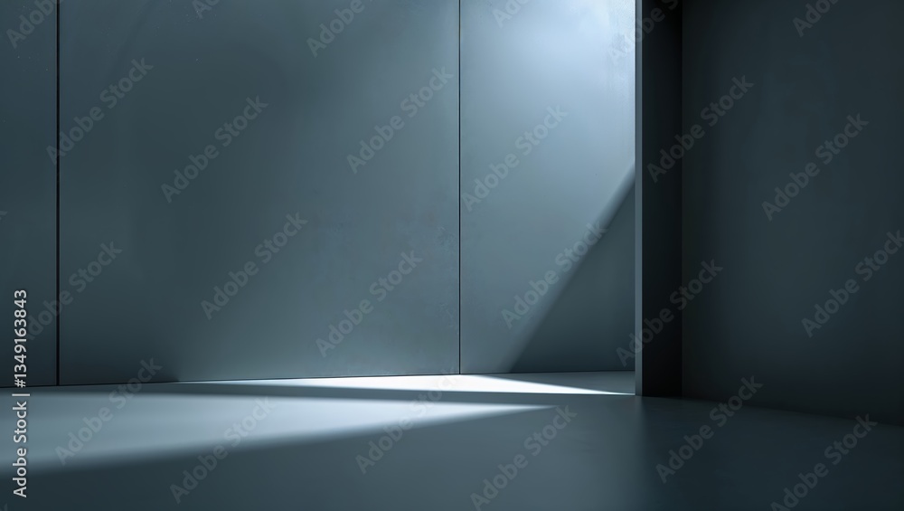 Light entering a minimalistic room with sleek walls and floor during daytime creates distinct shadows and highlights Light entering a minimalistic room with sleek walls and floor during daytime creates distinct shadows and highlights
