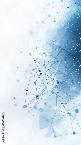Blue Technology Connection Web on White Background.