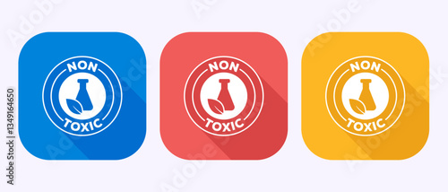 Non toxic icon design illustration. No harmful chemical sign in shadow button design