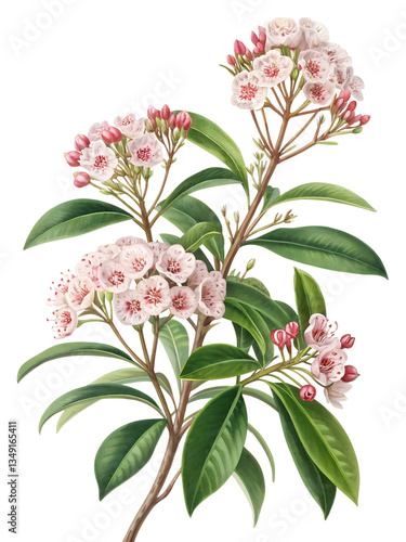 
Kalmia latifolia flower isolated on white