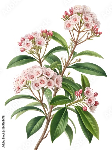 
Kalmia latifolia flower isolated on white