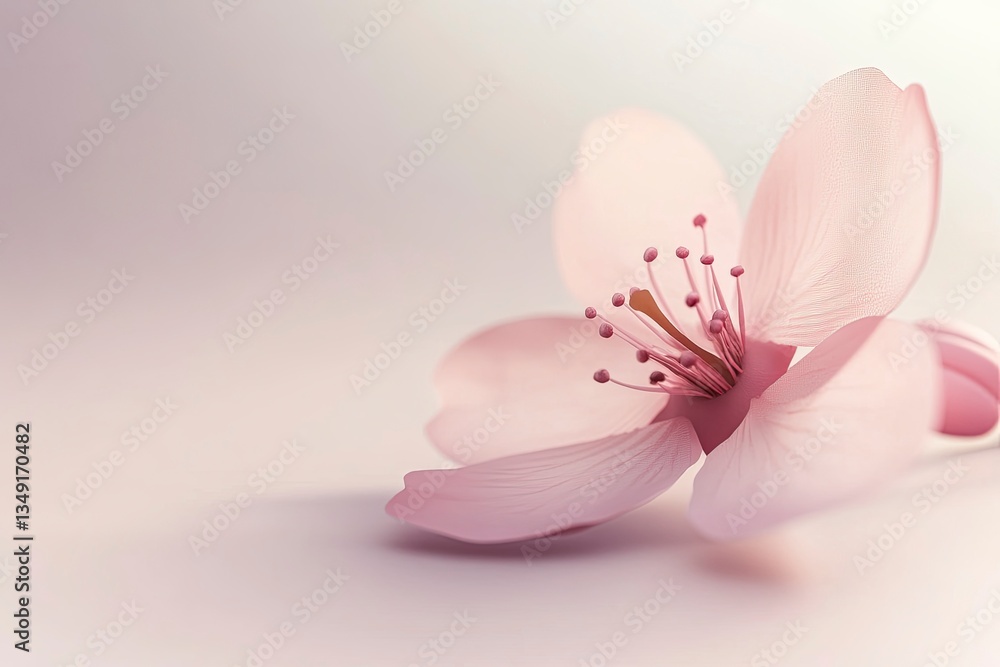 Close-up of Delicate Pink Cherry Blossom on Soft Background Close-up of Delicate Pink Cherry Blossom on Soft Background