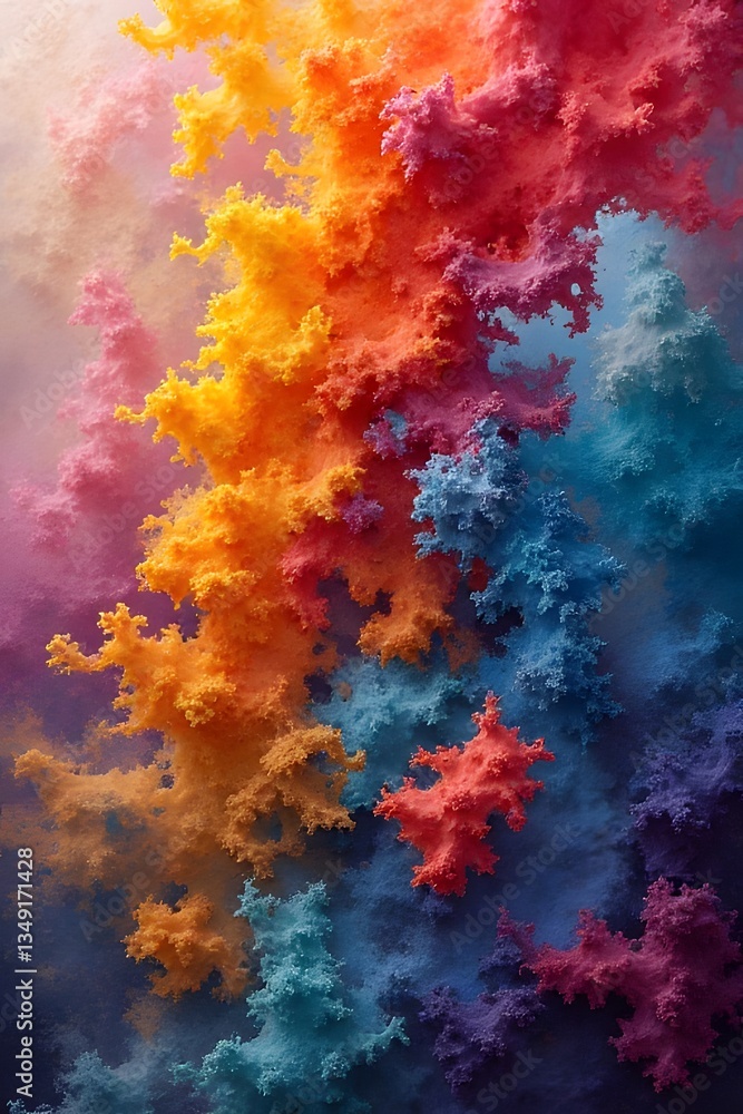 Fototapeta premium Art style colorful, beautiful, bright colors in the summer, beautiful colorful background, beautiful fabric pattern colors.