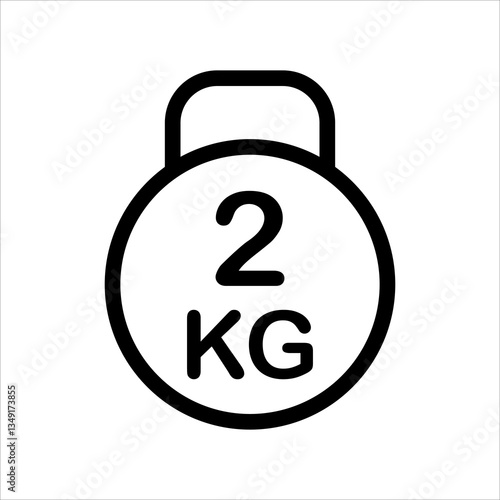 kettle bell line icon vector illustration isolated on white background