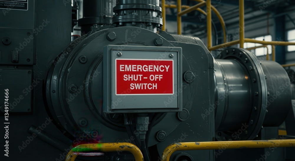 Emergency Shut-off Switch on Industrial Machinery for Safety Compliance Emergency Shut-off Switch on Industrial Machinery for Safety Compliance