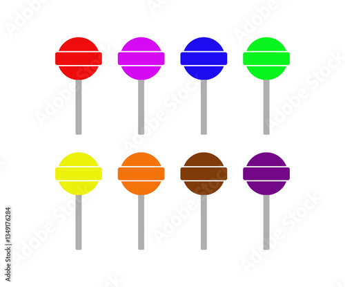 Colorful lollypop icon set.