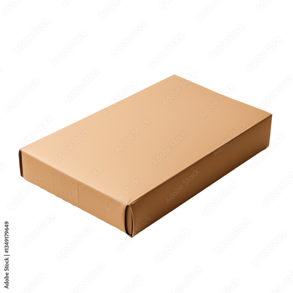 Plain Brown Cardboard Box on White Background with No Labels or Markings Plain Brown Cardboard Box on White Background with No Labels or Markings