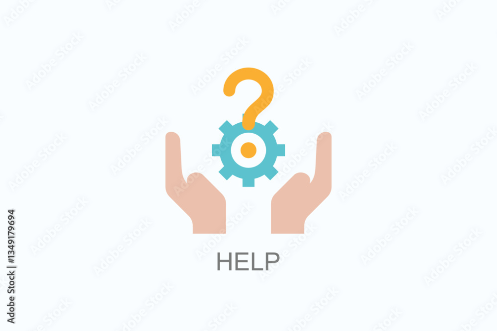 Fototapeta premium Help Icon Or Logo Isolated Vector Illustration