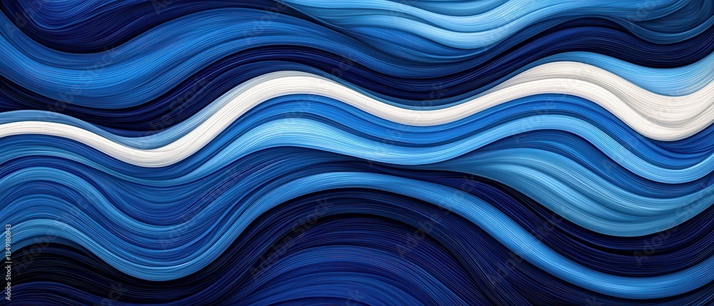 Fototapeta premium Abstract Waves of Blue Tones in Flowing Motion Art Design