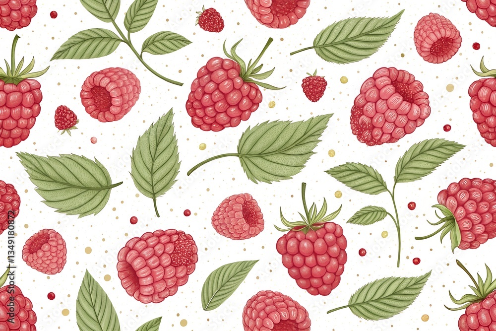 seamless pattern with raspberries seamless pattern with raspberries