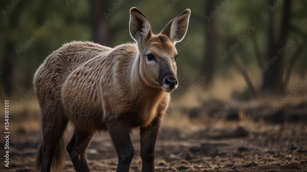 Fototapeta premium Young antelope-like creature in a natural habitat