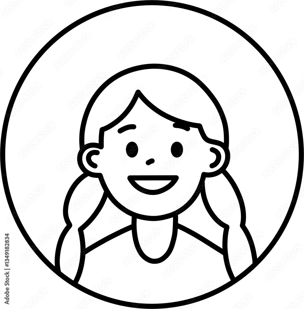 Obraz premium 어린이 여 흑백