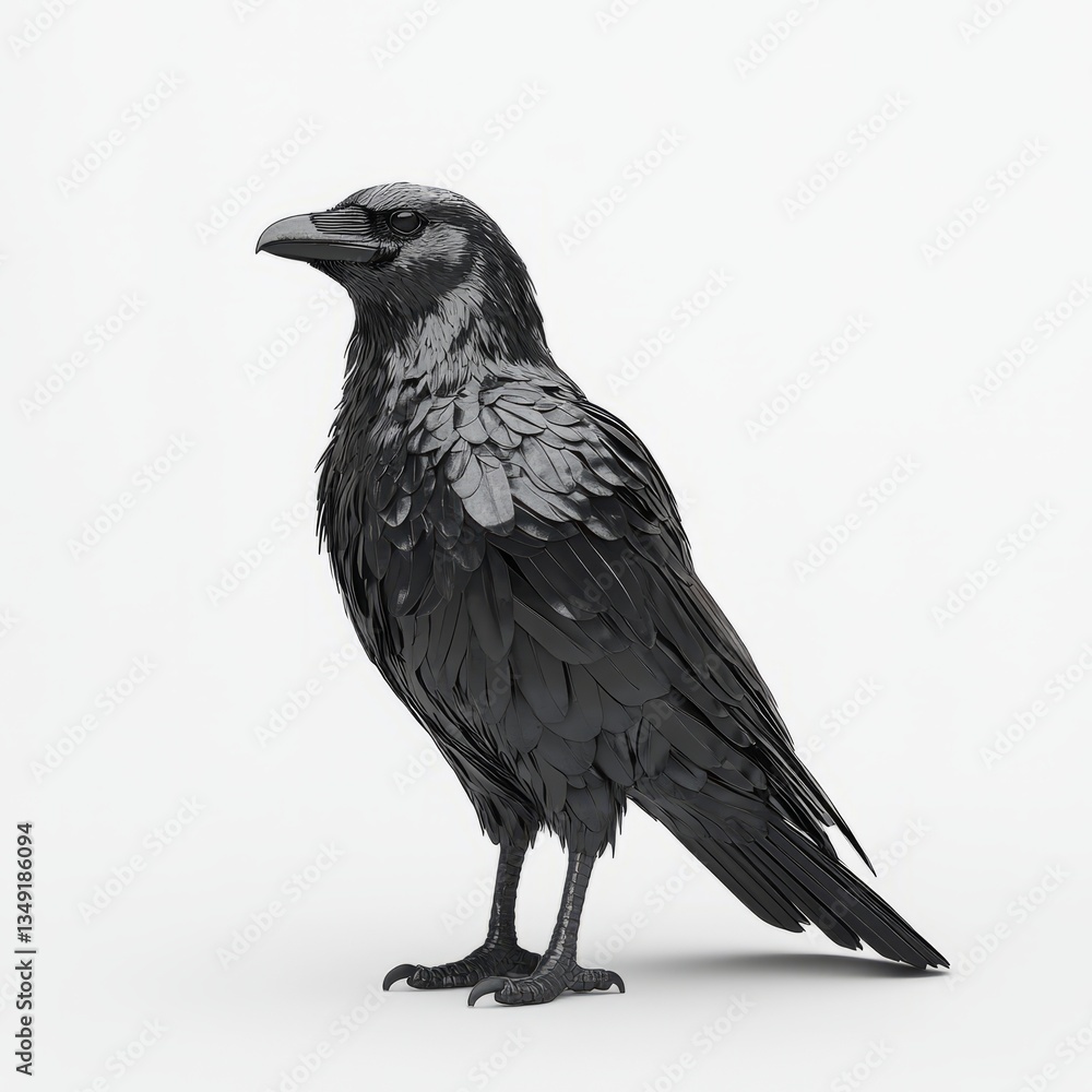 Fototapeta premium Generic Sleek Black Overview Raven Pure Sharp Standing