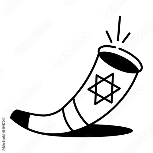  A hand drawn icon depicting a magic horn 
