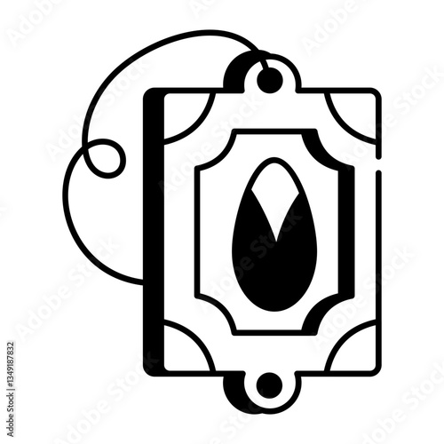 A doodle style icon depicting a magic locket 
