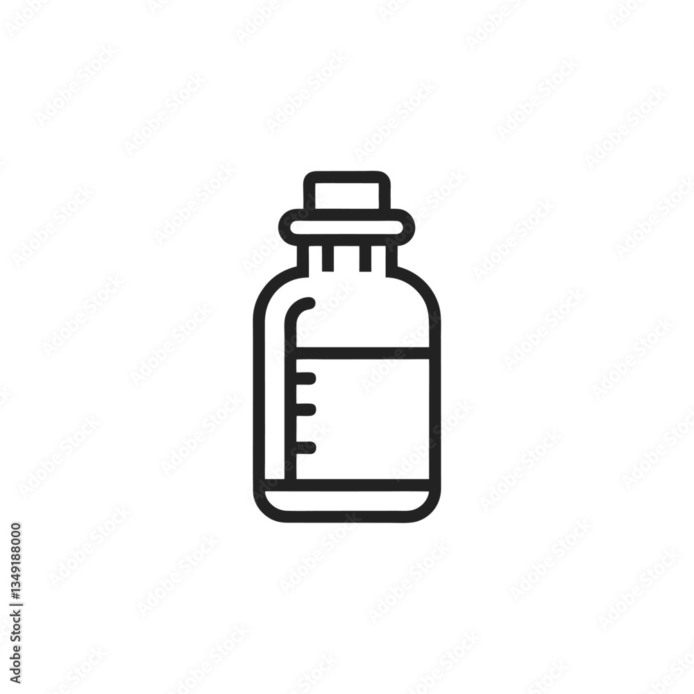 A flat-style insulin dose bottle icon featuring a simple vector illustration of a medical vial or bottle with a label, representing diabetes care or medication. Perfect for health apps,medical website A flat-style insulin dose bottle icon featuring a simple vector illustration of a medical vial or bottle with a label, representing diabetes care or medication. Perfect for health apps,medical website