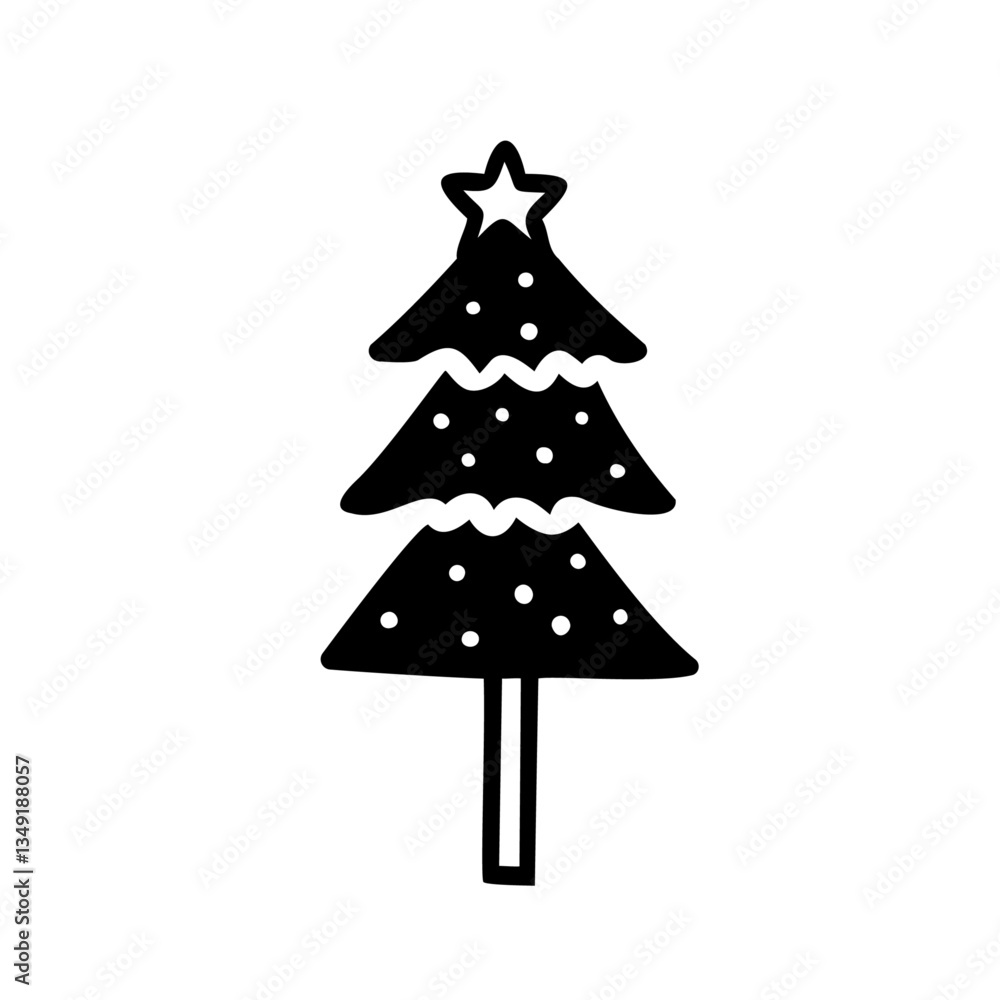 Fototapeta premium シンプルなクリスマスツリーのイラスト素材