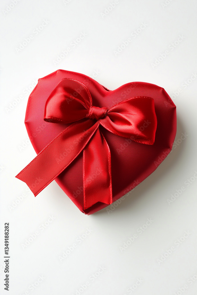 Heart-shaped gift box with bow Heart-shaped gift box with bow