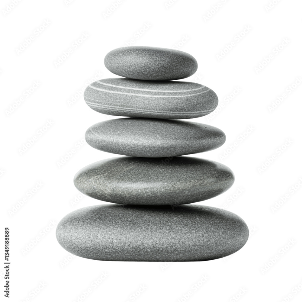 Stacked smooth grey stones isolated on transparent background, png Stacked smooth grey stones isolated on transparent background, png