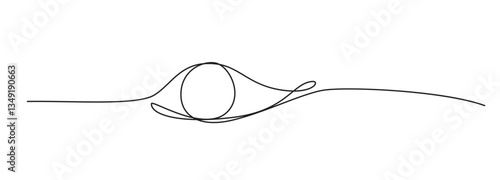 One line drawing eye Icon, single draw ophthalmologist symbol, human line art eyes