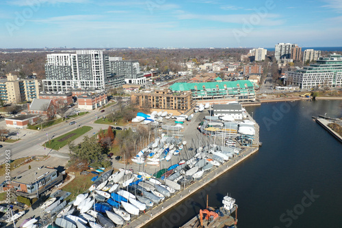 Photos Aerial scene of Bronte in Ontario, Canada by the lake