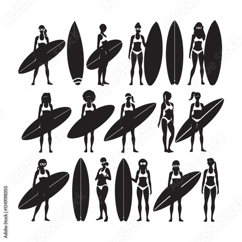 vector illustration of a surfer