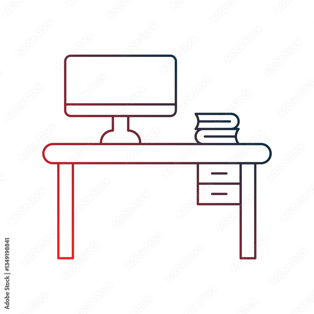 Workspace gradient outline icon with white background vector stock illustration Workspace gradient outline icon with white background vector stock illustration