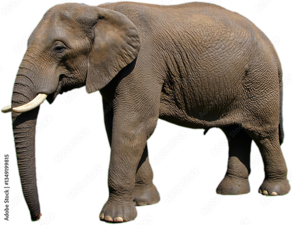 Fototapeta premium Elephant in profile, showcasing its immense size, textured skin