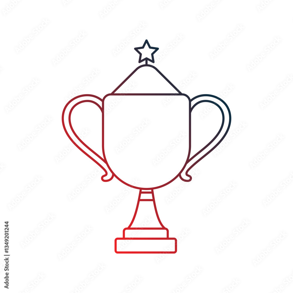 Trophy gradient outline icon with white background vector stock illustration Trophy gradient outline icon with white background vector stock illustration