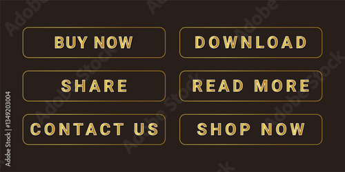 Golden CTA button set.